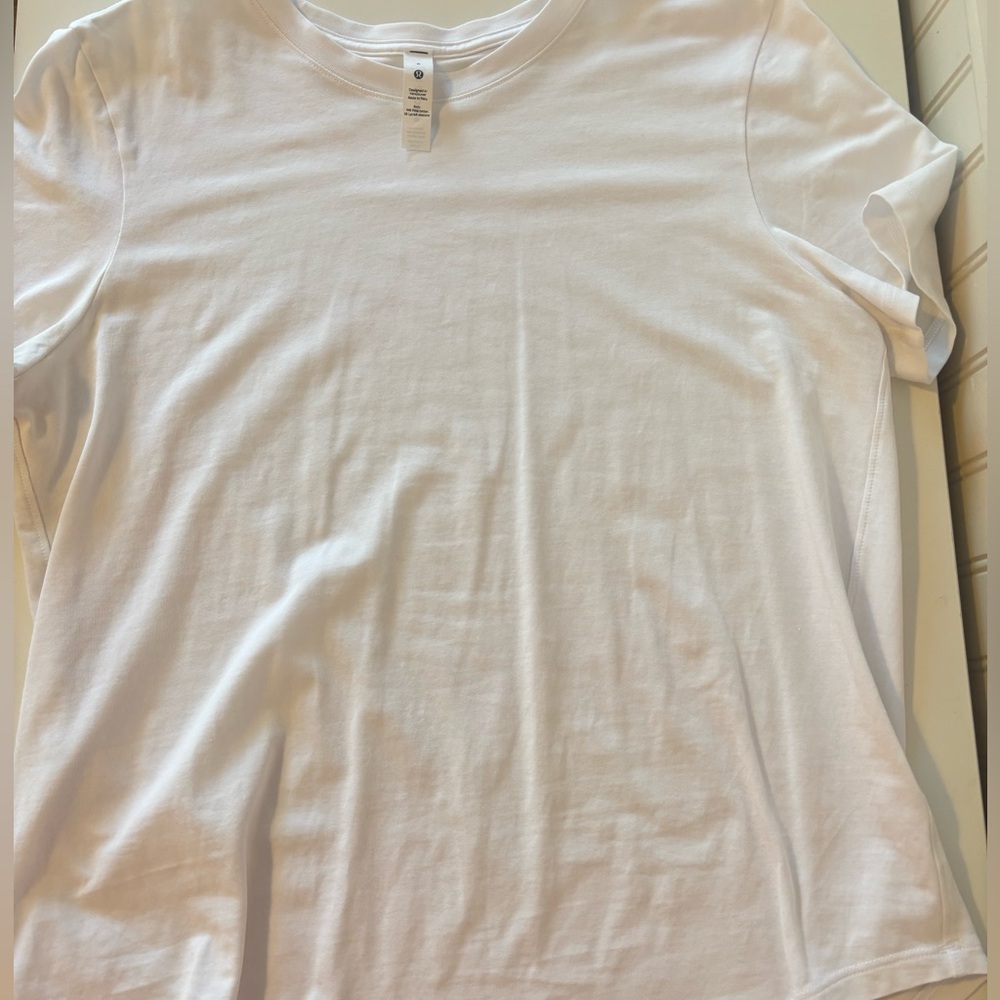 Lululemon White Crew Neck Tee